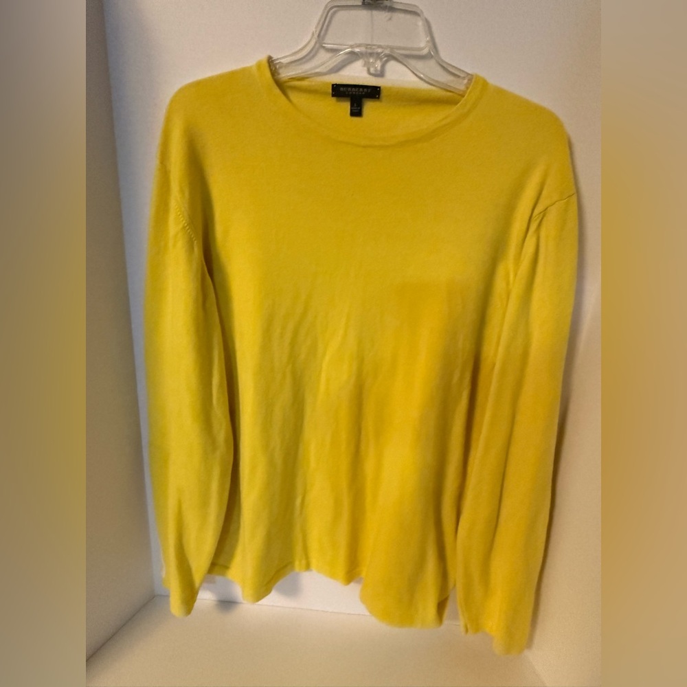 BURBERRY‎ London Yellow Cotton Top Large Pullover Made in Italy (0028) A7